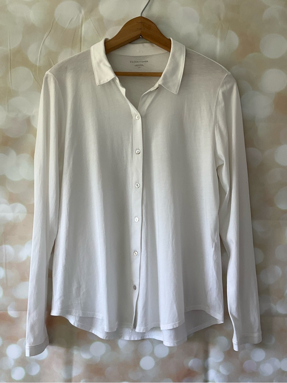 Eileen Fisher White Long Sleeve Button Down